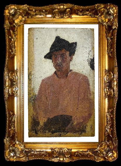 framed  Henry Scott Tuke Italian man with hat, ta009-2